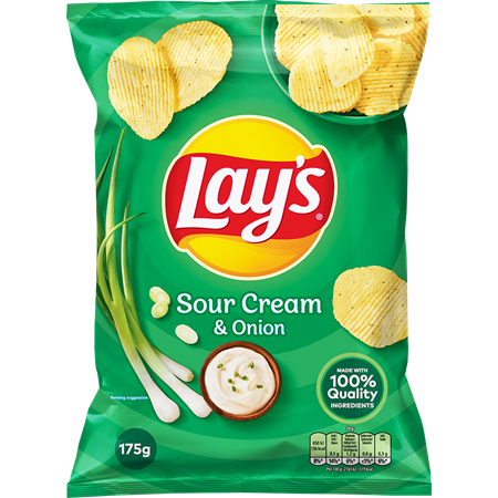 Lays Chips Sourcrean&Onion 175g 18st