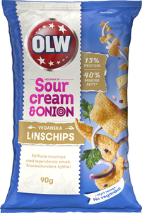 Olw Linschips Sourcream&Onion 90g 12st