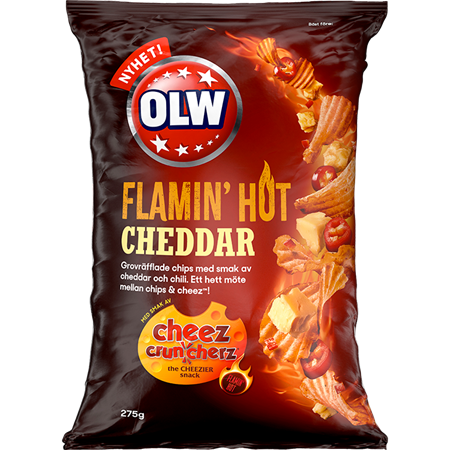 Olw Flaming Hot Cheddar 275g 18st