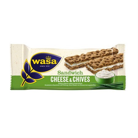 Wasa sandwich cheese Chives (ljusgrön) 24st
