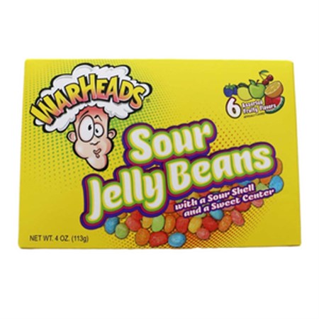 Warheads sour jelly beans 12st 113g