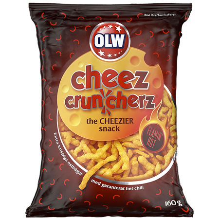 Olw Cheez Crunch Hot 160g 28st