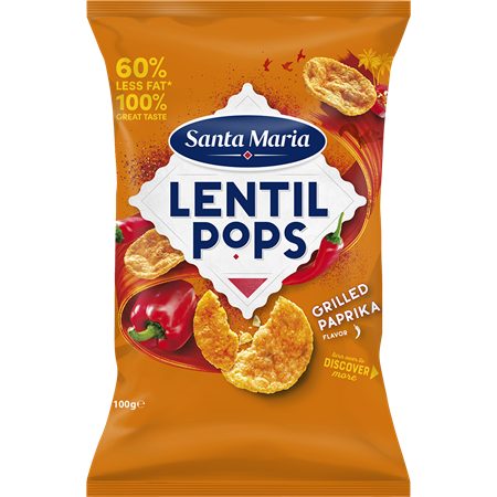 Lentil Pops Grilled Paprika 100g 10st