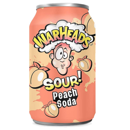 Warheads Sour Soda Peach 355ml 12st