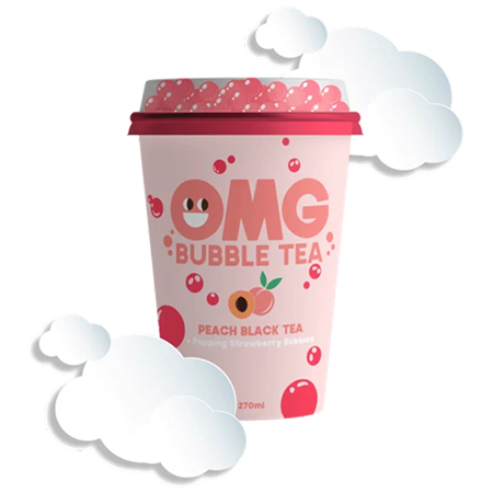 OMG Bubble tea Peach 27cl 10st