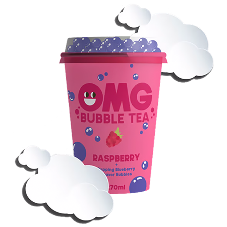 OMG Bubble tea Raspberry 27cl 10st