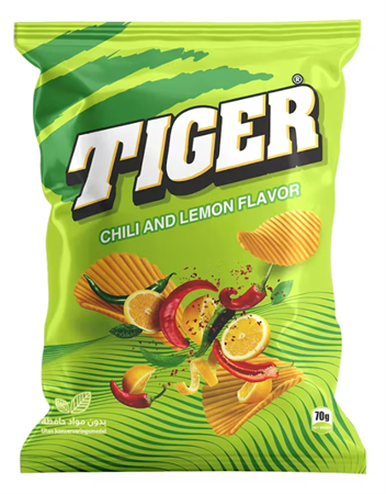 Tiger Chips Chili/Lime 70g 12st